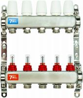 Коллекторная группа Vieir 5 выходов с расходомерами нержавейка